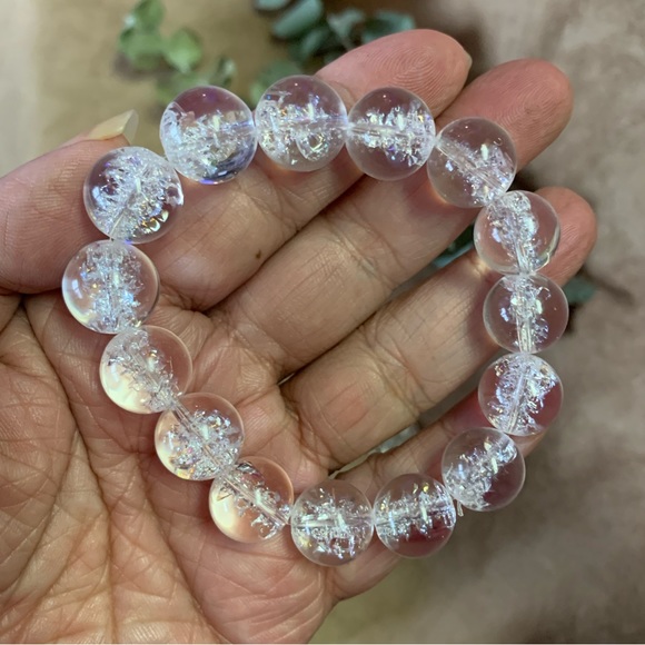 Crackle Quartz Bracelet approximately 13mm - Picture 4 of 5